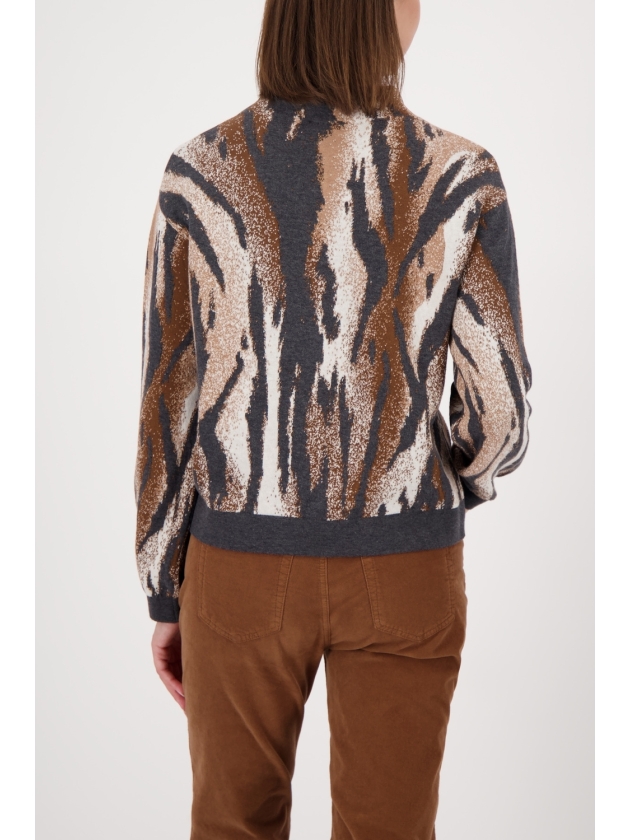Monari Pullover 887 Anthra gemustert