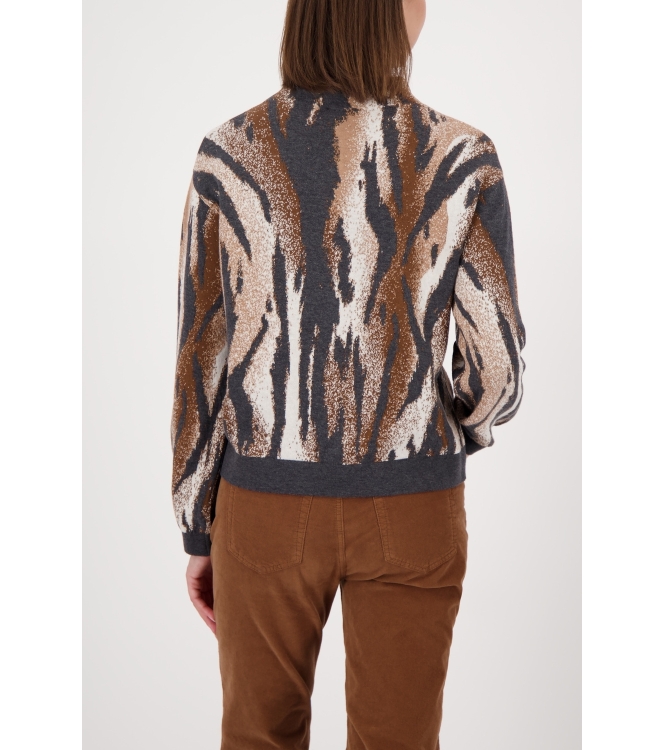 Monari Pullover 887 Anthra gemustert