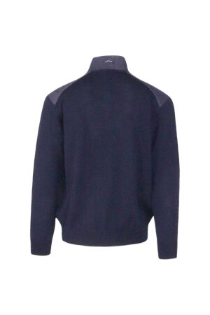 Paul and Shark Denim details cool touch wool half zip 050 Navy