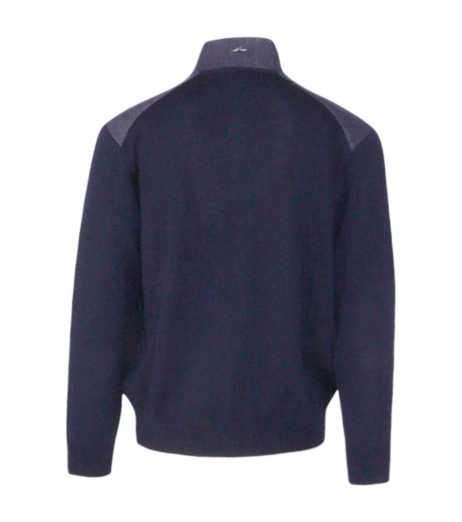 Paul and Shark Denim details cool touch wool half zip 050 Navy
