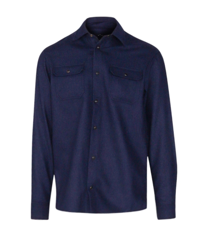 Paul and Shark Overshirt blended wool shirt w. shark 013 Dark blue