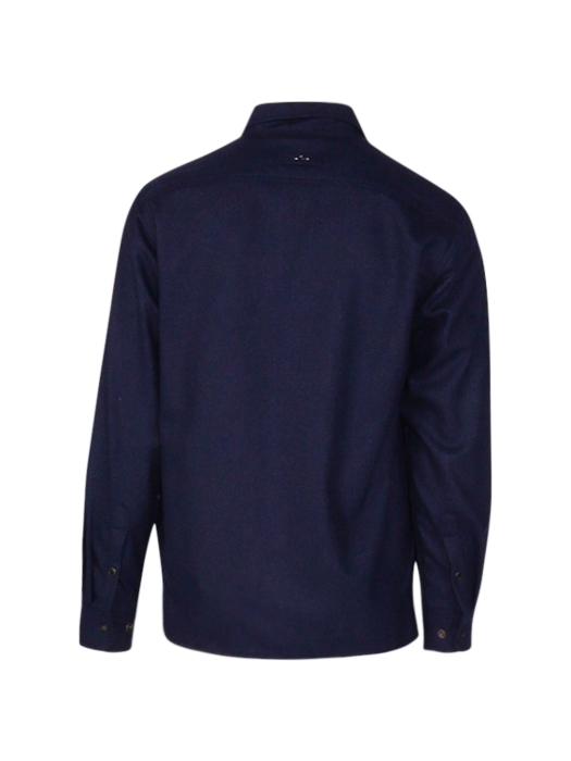 Paul and Shark Overshirt blended wool shirt w. shark 013 Dark blue
