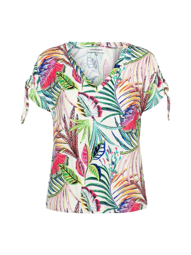 Co Woman VIANA MULTI LEAF 54026 m-ecru multi