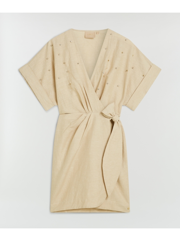 Josh V FROUKJE wrap dress with embellishments 318 oat