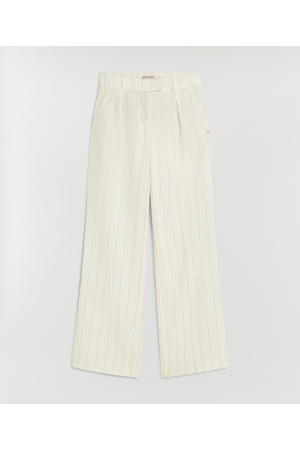 Josh V MIES high-waisted wide-leg trousers with lurex 441 light ecru