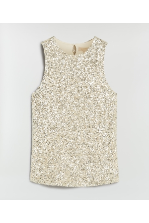 Josh V CARMEN fitted top with sequins 003 silver