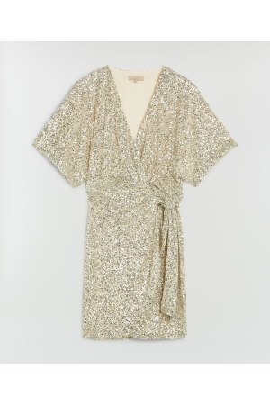 Josh V ELKE regular-fit wrap dress with sequins 003 silver