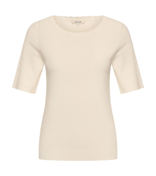 Expresso Pullover scallop puff sleeves EX200 Off white