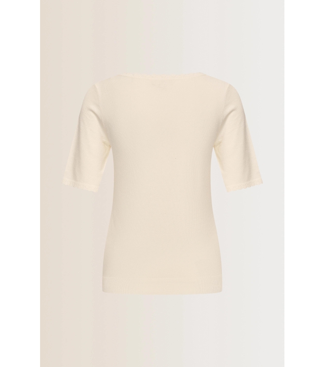 Expresso Pullover scallop puff sleeves EX200 Off white