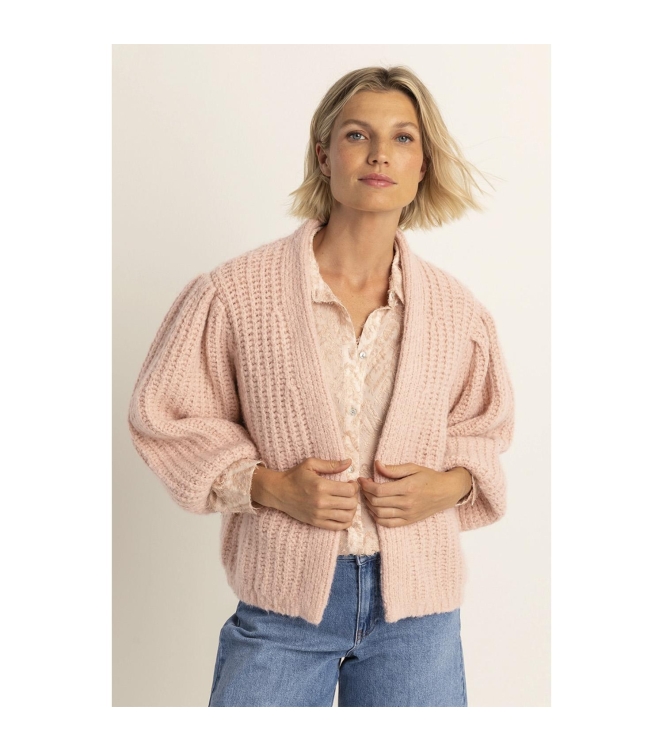 Expresso Cardigan chunky balloon sleeves EX701 Vintage pink