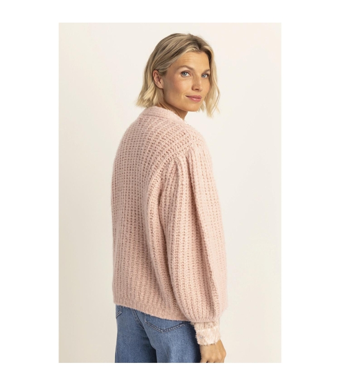 Expresso Cardigan chunky balloon sleeves EX701 Vintage pink