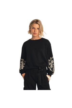Expresso Sweater jersey tape embroiderie EX900 Black