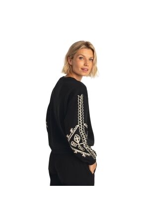 Expresso Sweater jersey tape embroiderie EX900 Black