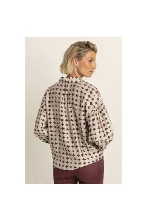 Expresso Blouse woven smock detail EX400 Sangria