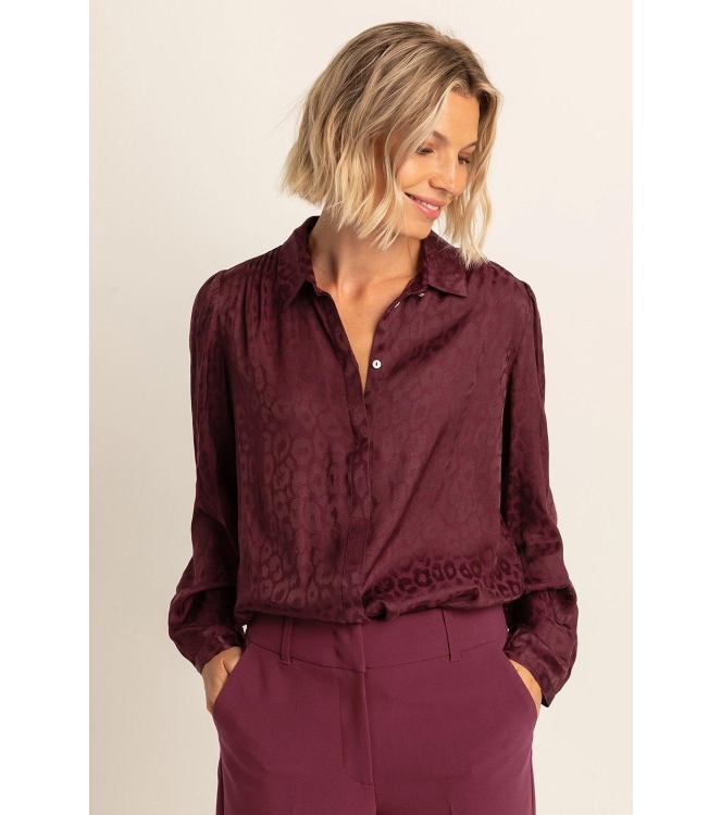Expresso Blouse woven satin EX400 Sangria