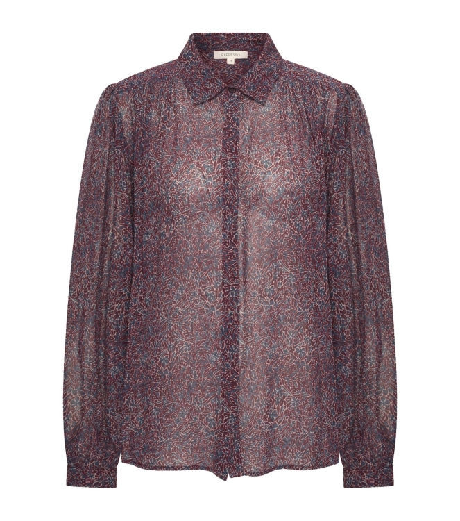 Expresso Blouse woven paisley print EX400 Sangria