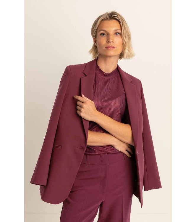 Expresso Blazer woven loose fit EX400 Sangria