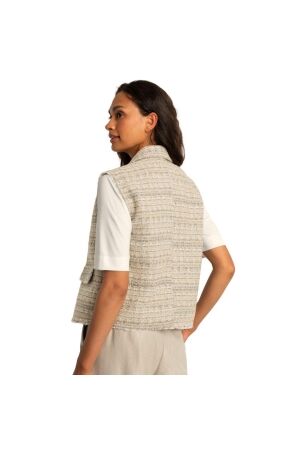 Expresso Gilet woven raw edge EX204 Dove grey