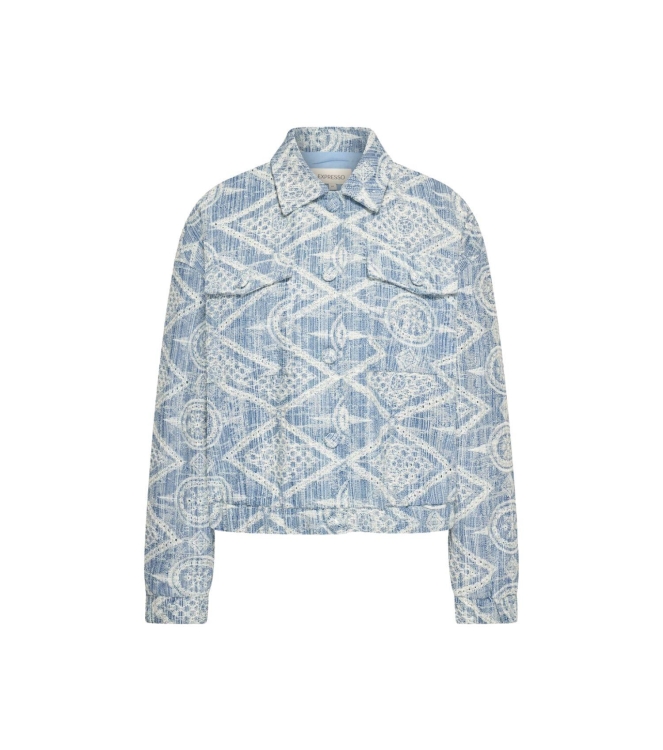 Expresso Jacket woven bomber fancy boucle EX351 Dark blue denim
