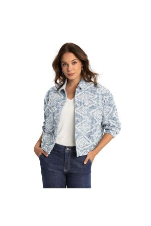 Expresso Jacket woven bomber fancy boucle EX351 Dark blue denim