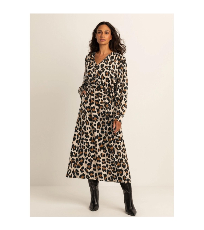 Expresso Dress woven satin print EX122 Coconut