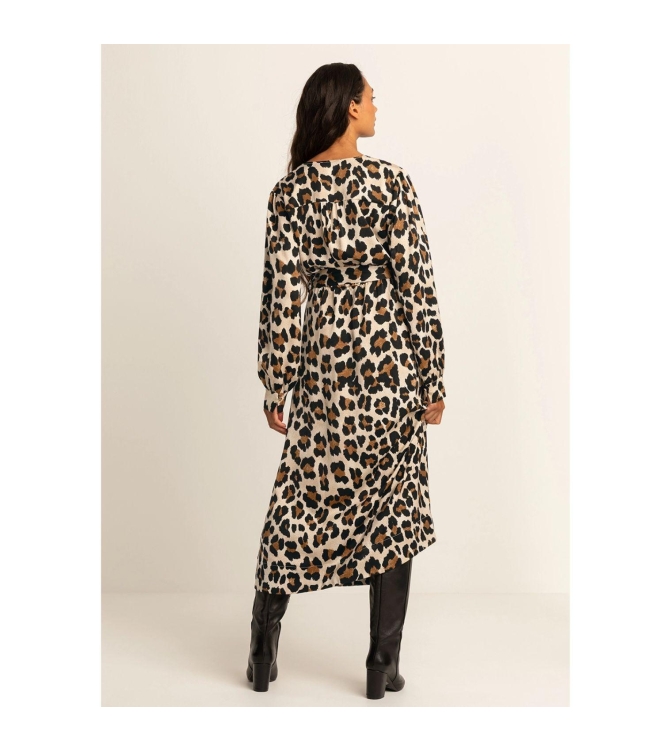 Expresso Dress woven satin print EX122 Coconut