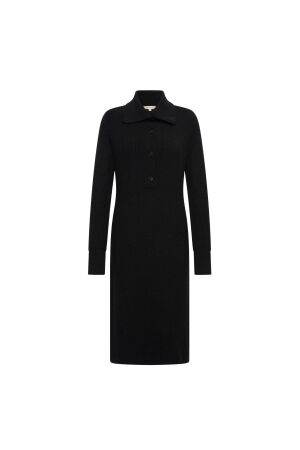 Expresso Dress knit fancy buttons high colla EX900 Black