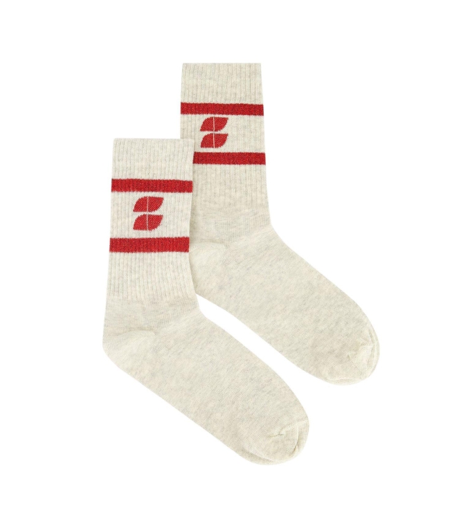 By-Bar Amsterdam Logo sparkle grey socks 332 Lipstick