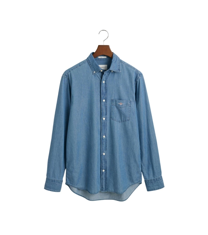 Gant Regular Fit Indigo Shirt 980 semi light blue