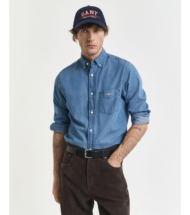 Gant Regular Fit Indigo Shirt 980 semi light blue
