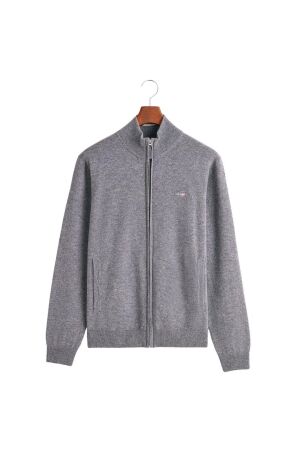 Gant Superfine Lambswool Zip Cardigan 093 grey melange