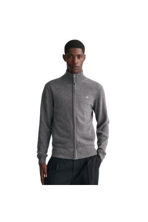 Gant Superfine Lambswool Zip Cardigan 093 grey melange