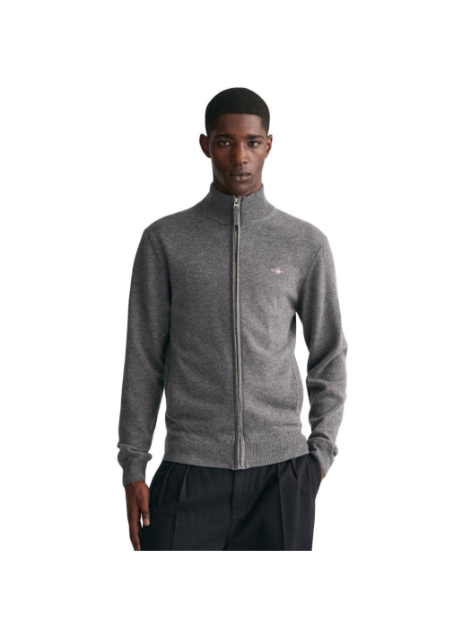 Gant Superfine Lambswool Zip Cardigan 093 grey melange