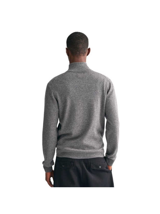 Gant Superfine Lambswool Zip Cardigan 093 grey melange