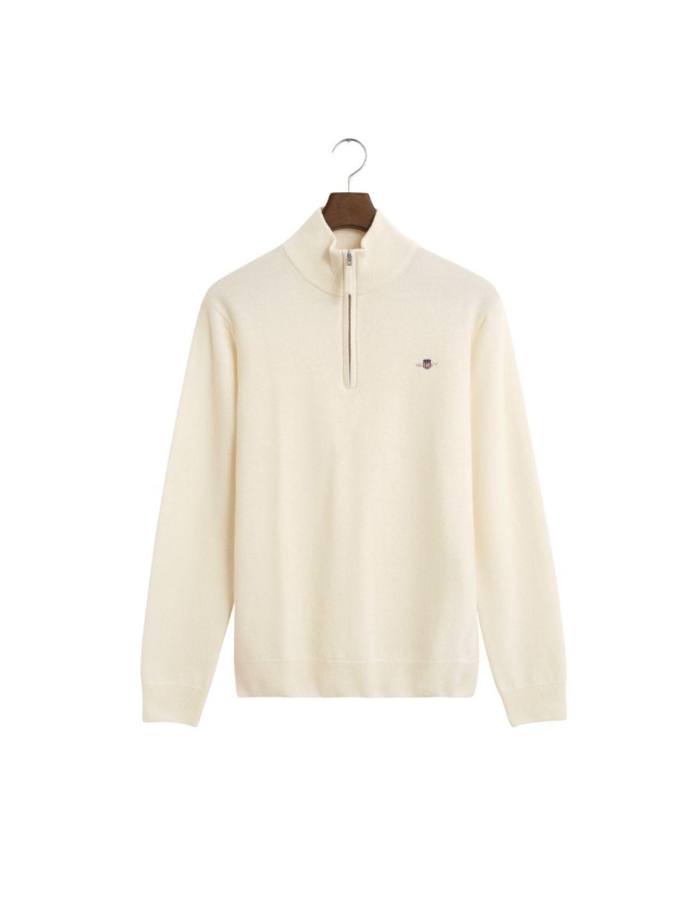 Gant Superfine Lambswool Half-Zip Sweater 130 cream