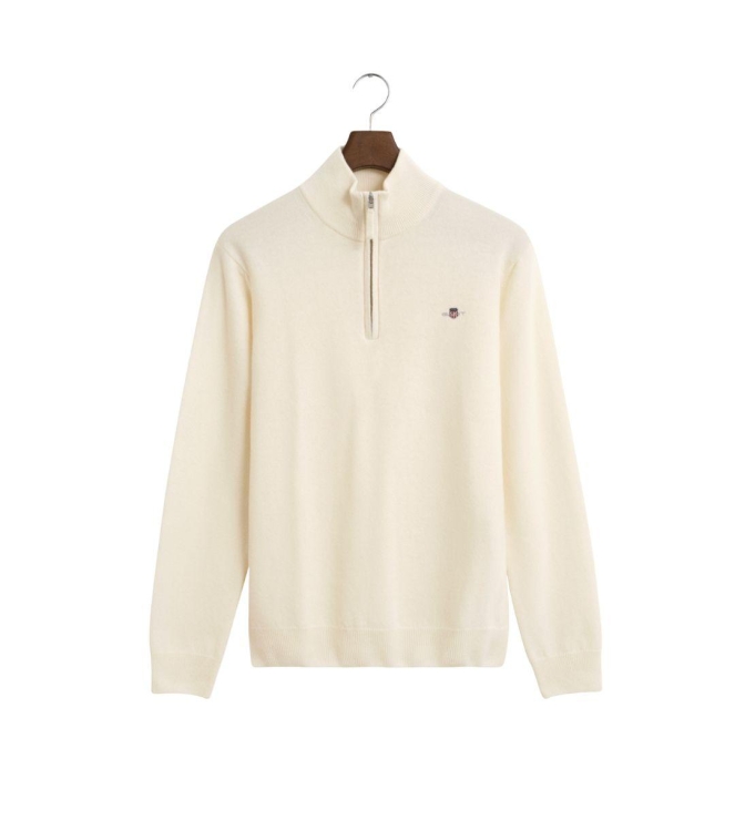 Gant Superfine Lambswool Half-Zip Sweater 130 cream