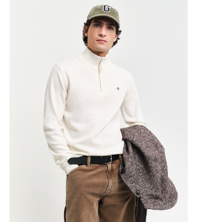 Gant Superfine Lambswool Half-Zip Sweater 130 cream