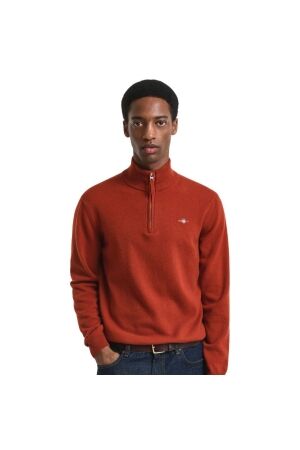 Gant Superfine Lambswool Half-Zip Sweater 845 deep orange
