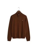 Gant Superfine Lambswool Half-Zip Sweater 229 mahogany brown