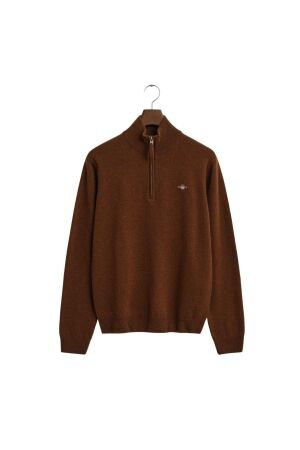 Gant Superfine Lambswool Half-Zip Sweater 229 mahogany brown