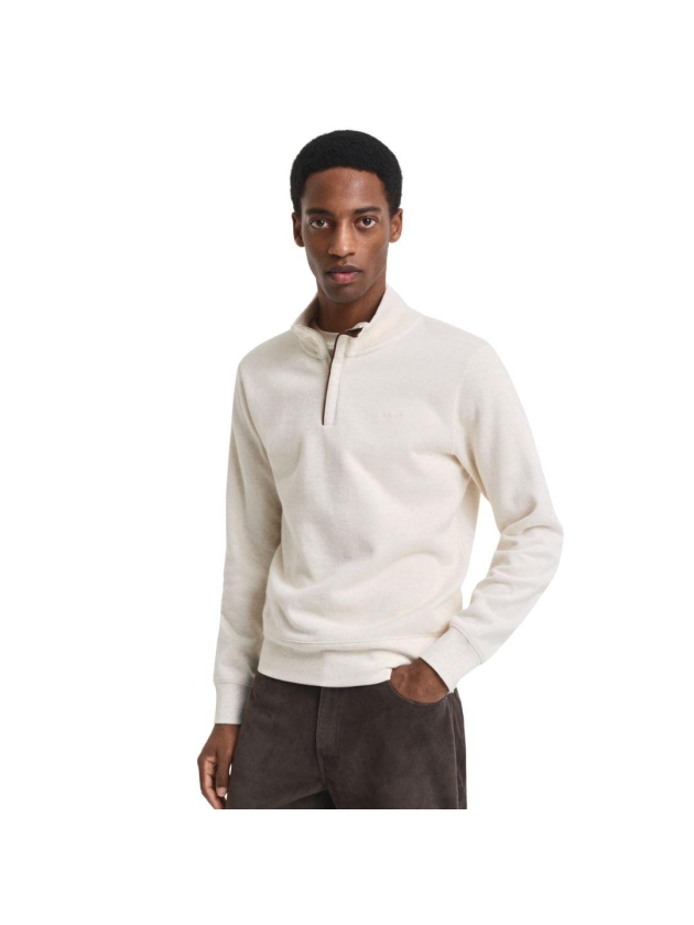 Gant Sacker Rib Half-Zip Sweatshirt 130 cream