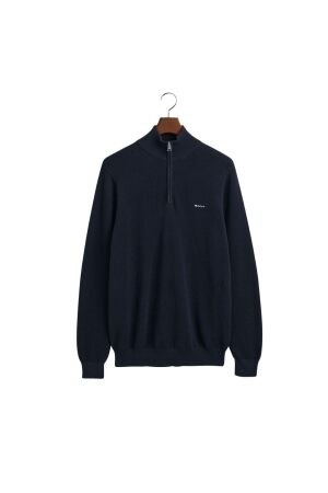 Gant Cotton Piqué Half-Zip Sweater 433 evening blue