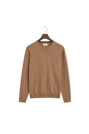 Gant Classic Cotton Crew Neck Sweater 295 dk sand melange
