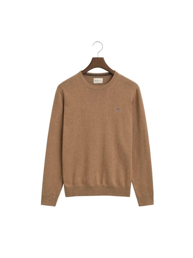Gant Classic Cotton Crew Neck Sweater 295 dk sand melange
