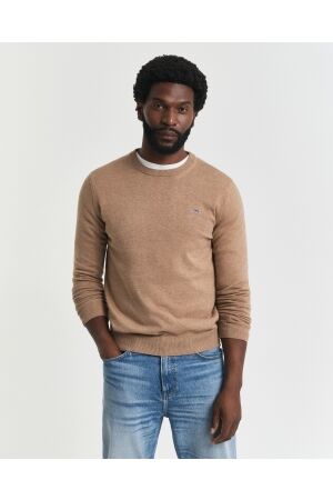 Gant Classic Cotton Crew Neck Sweater 295 dk sand melange
