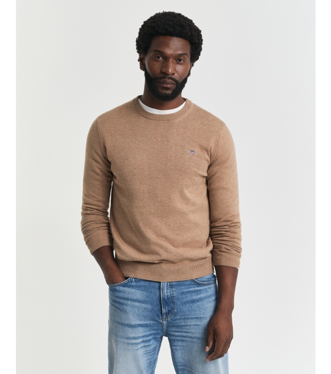 Gant Classic Cotton Crew Neck Sweater 295 dk sand melange
