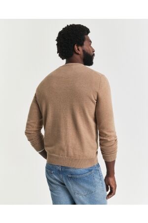 Gant Classic Cotton Crew Neck Sweater 295 dk sand melange