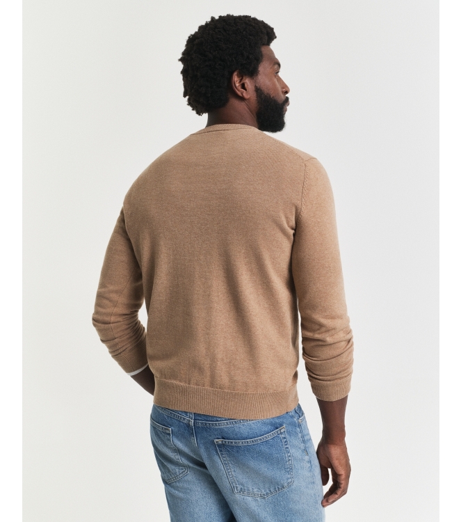 Gant Classic Cotton Crew Neck Sweater 295 dk sand melange