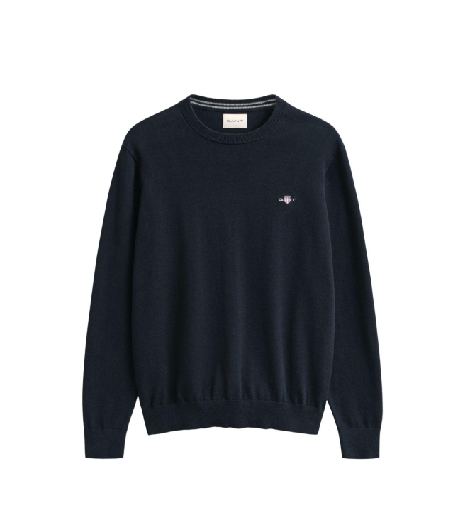 Gant Classic Cotton Crew Neck Sweater 433 evening blue