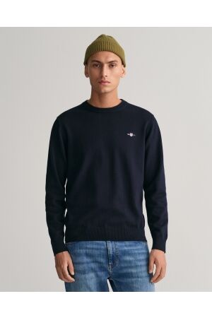 Gant Classic Cotton Crew Neck Sweater 433 evening blue